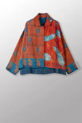 VINTAGE COTTON KANTHA CROPPED SHIRT JACKET - cv4075-0011a -