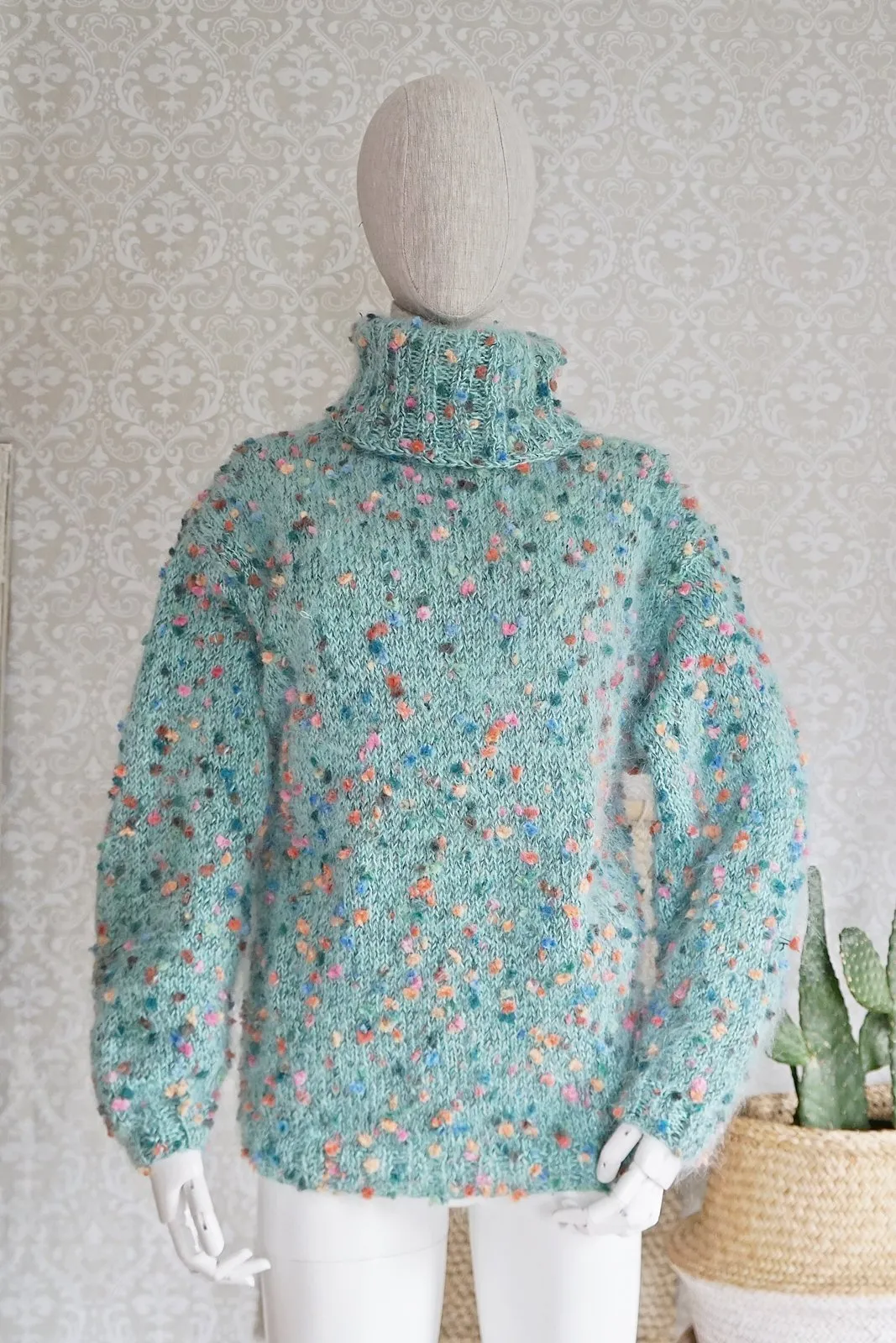 Vintage Handmade Mohair Confetti Sweater