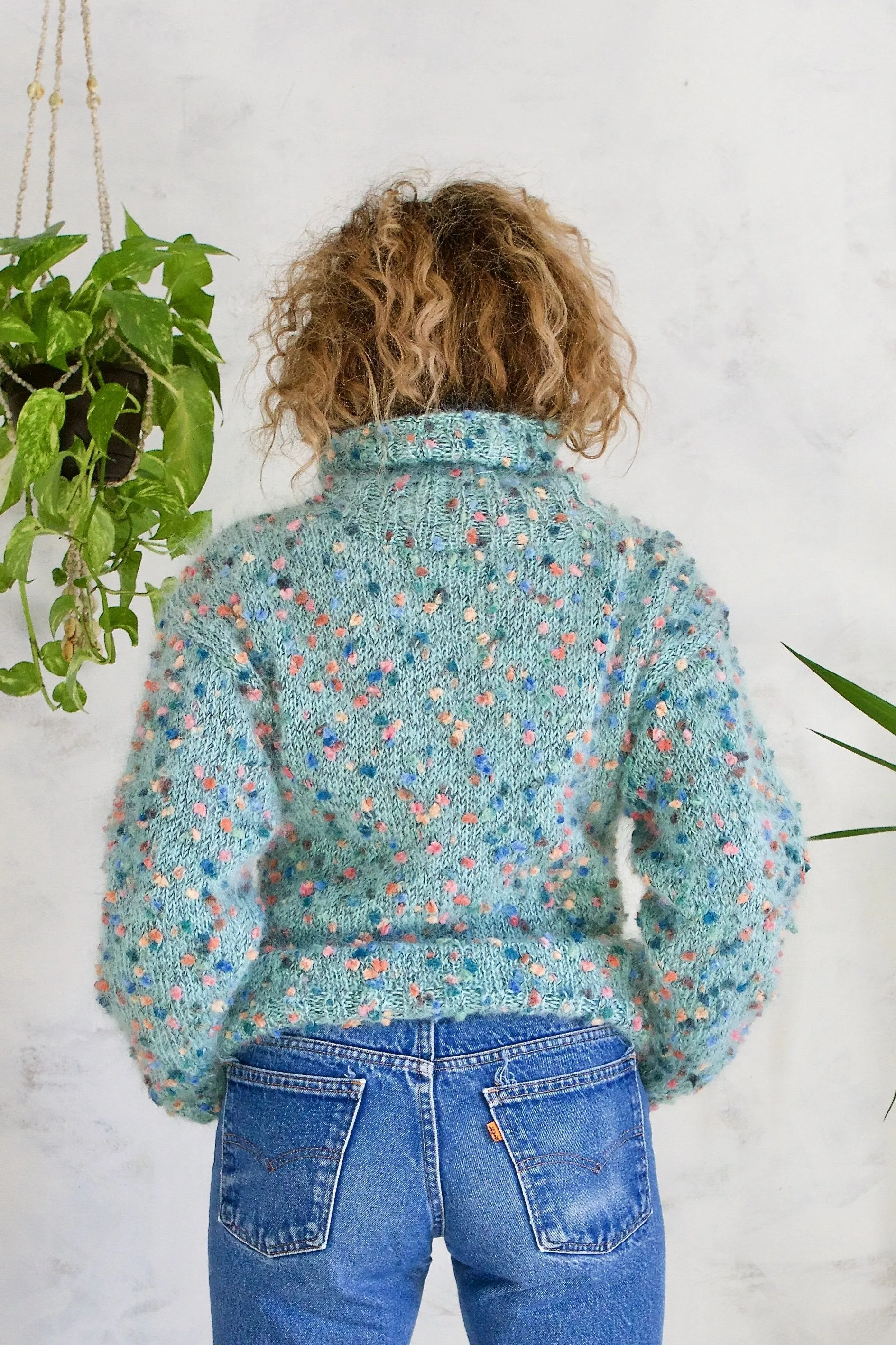 Vintage Handmade Mohair Confetti Sweater