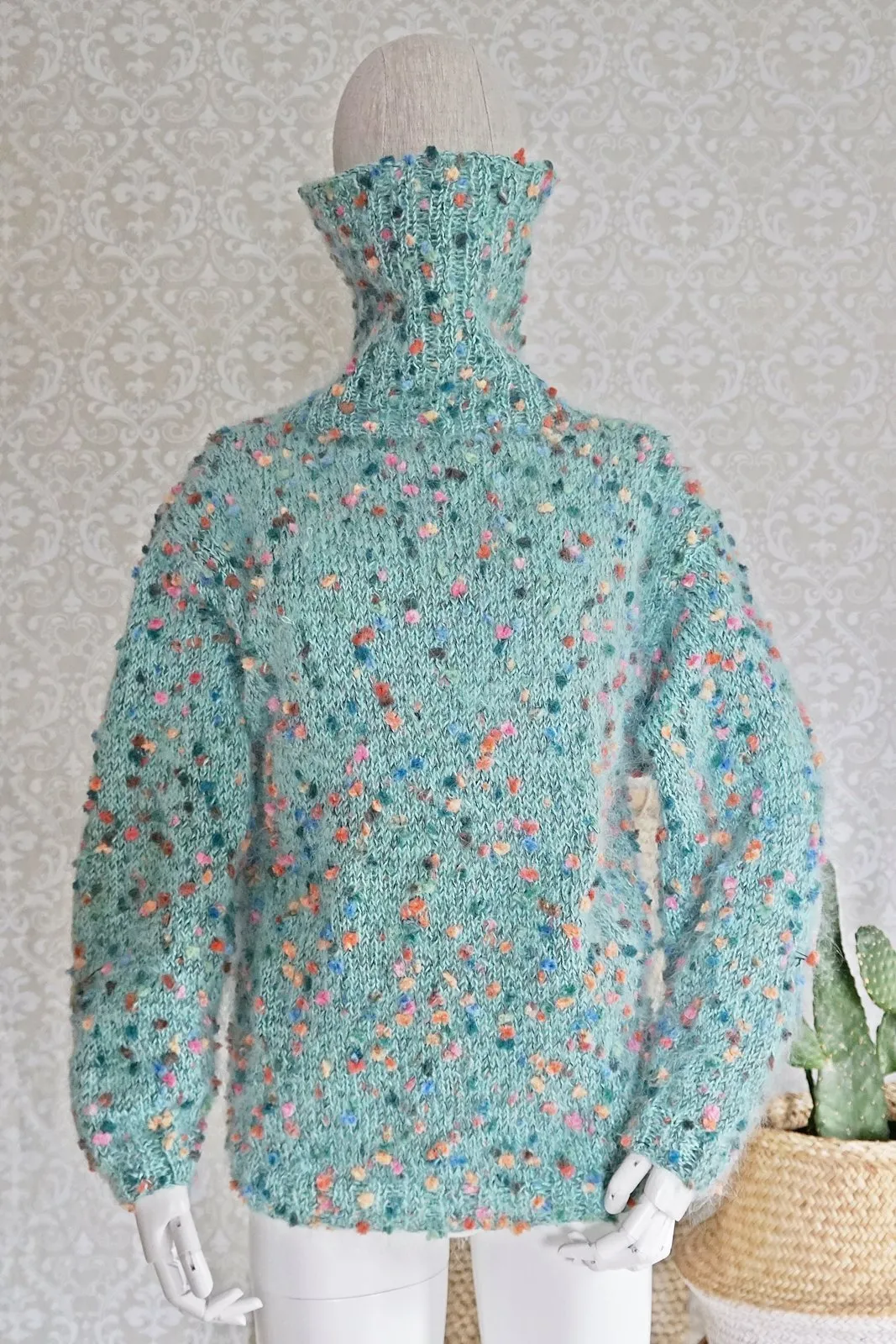 Vintage Handmade Mohair Confetti Sweater