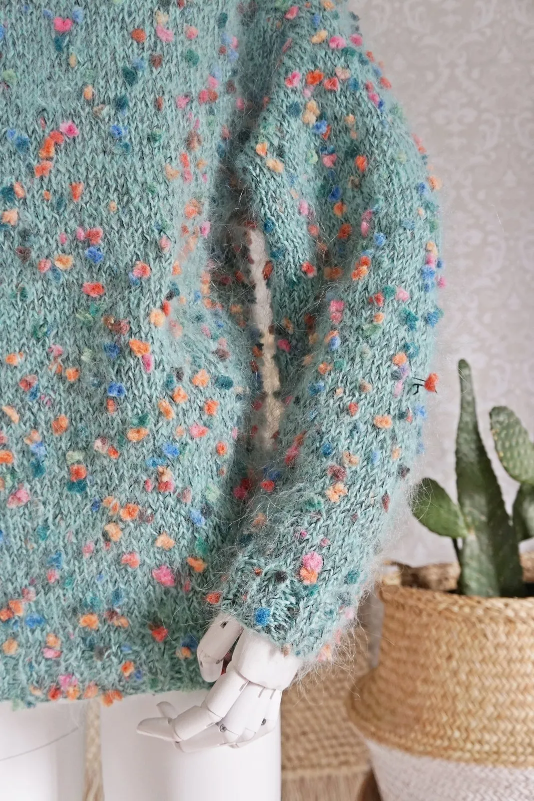 Vintage Handmade Mohair Confetti Sweater