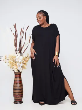 Vivo Essentials Drop Shoulder Maxi Dress - Black