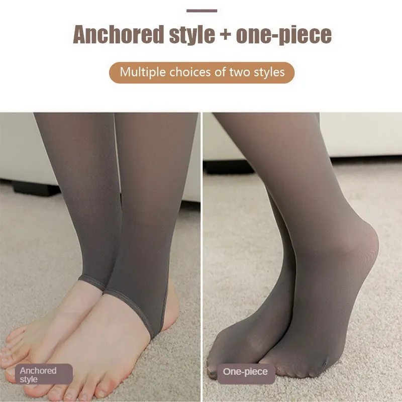 Winter Thermal Leggings Women Slim Translucent Pantyhose Stockings Thin Translucent Pants Sexy Elastic Thick Pantyhose