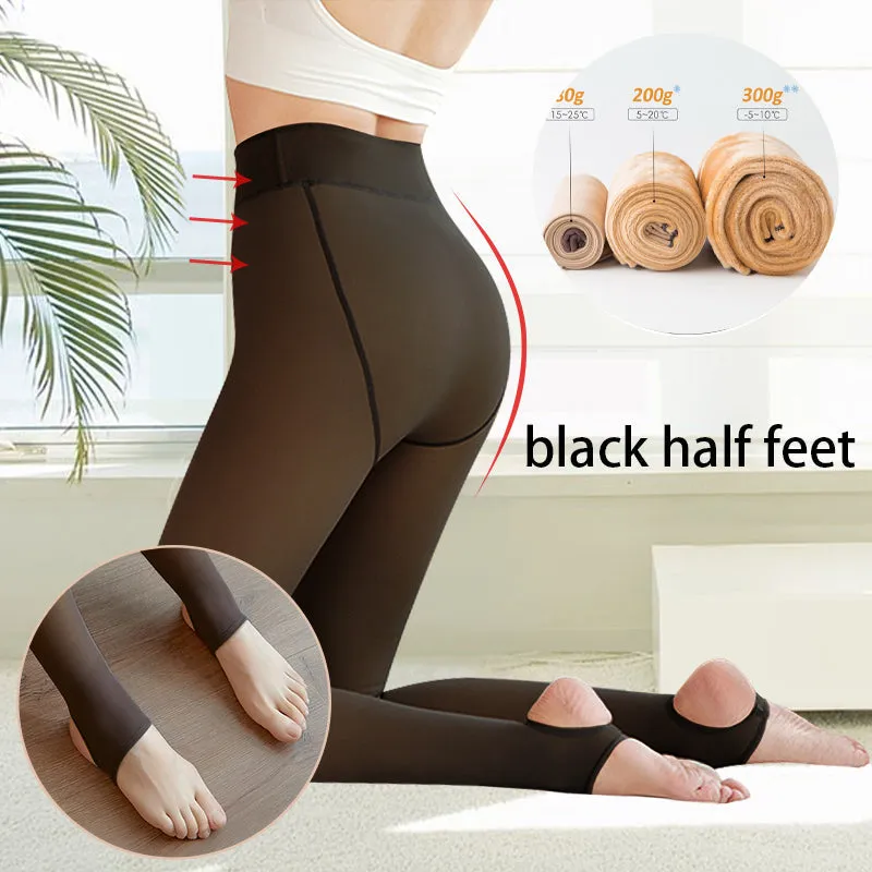 Winter Thermal Leggings Women Slim Translucent Pantyhose Stockings Thin Translucent Pants Sexy Elastic Thick Pantyhose