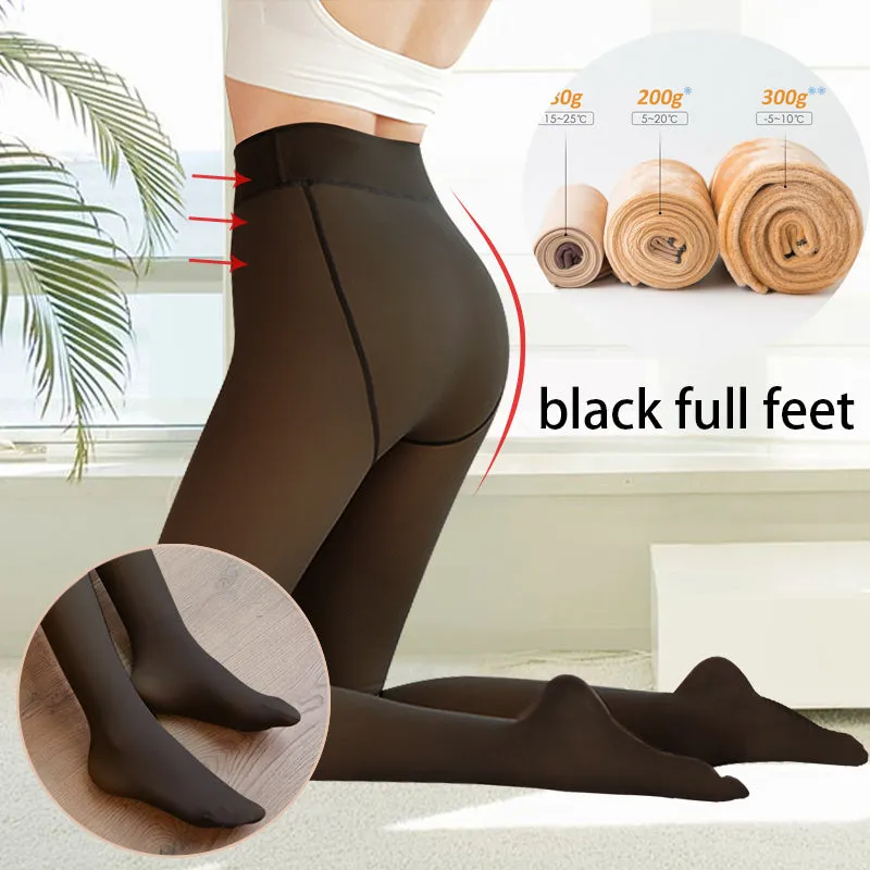 Winter Thermal Leggings Women Slim Translucent Pantyhose Stockings Thin Translucent Pants Sexy Elastic Thick Pantyhose