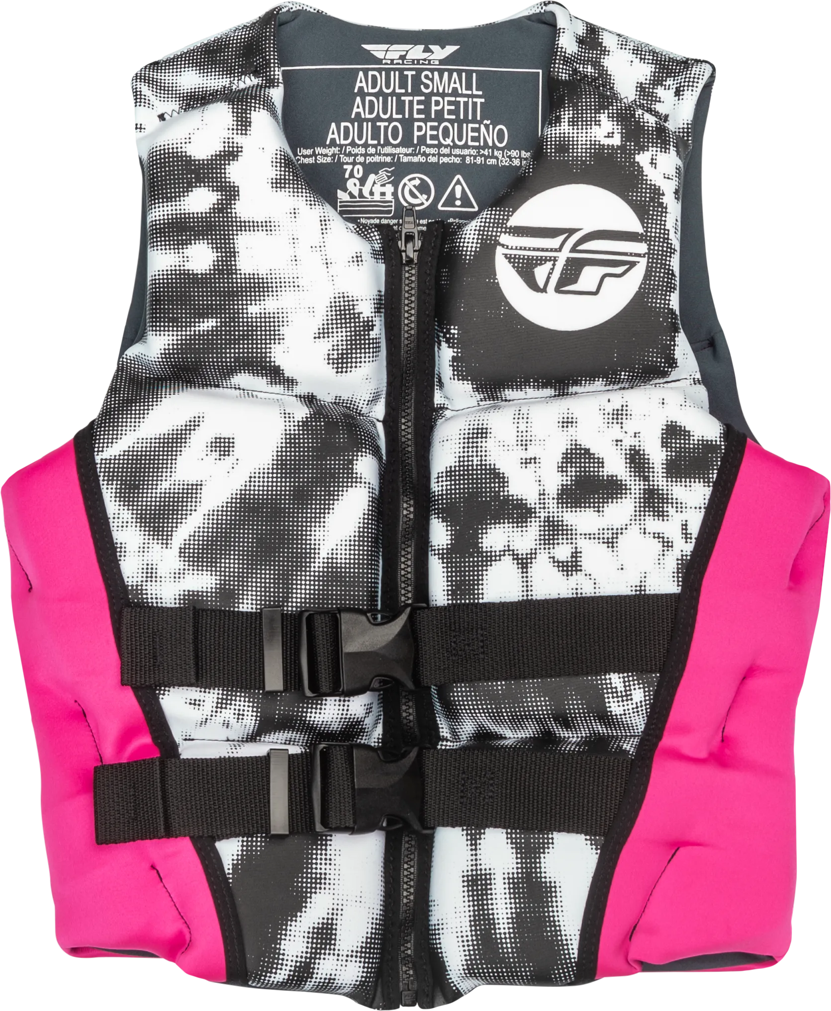 WMN'S NEOPRENE FLOTATION VEST NEON PINK/WHITE/BLACK SM