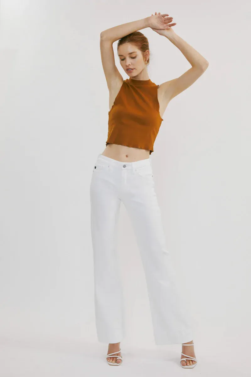 Women's KanCan Allegra Mid Rise Flare White Jeans