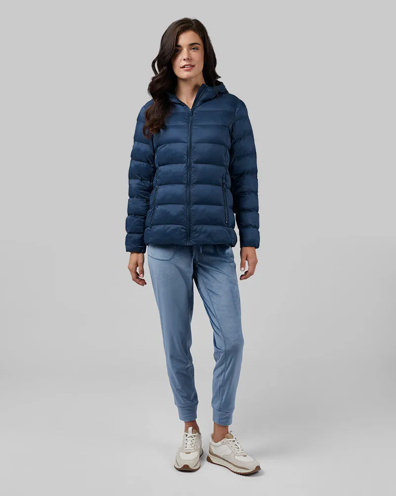 WOMEN'S LIGHTWEIGHT POLY-FILL PACKABLE HOODED JACKET