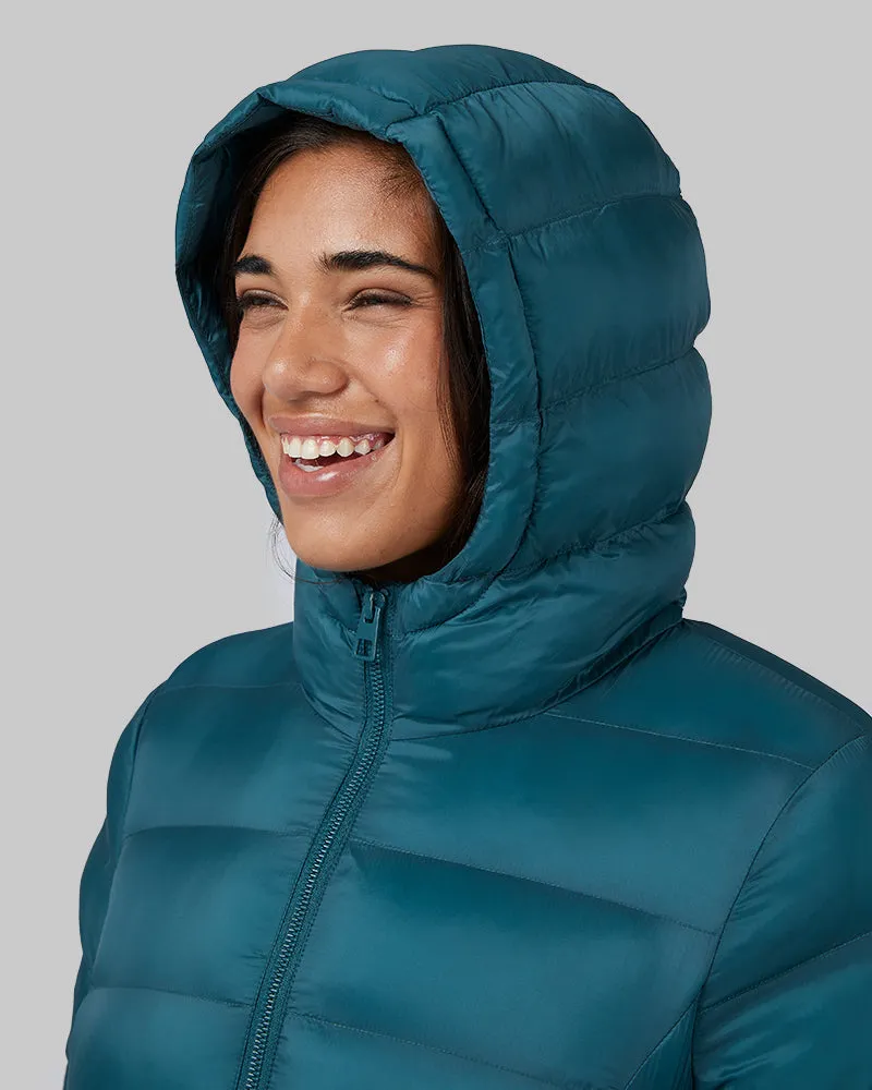 WOMEN'S LIGHTWEIGHT POLY-FILL PACKABLE HOODED JACKET