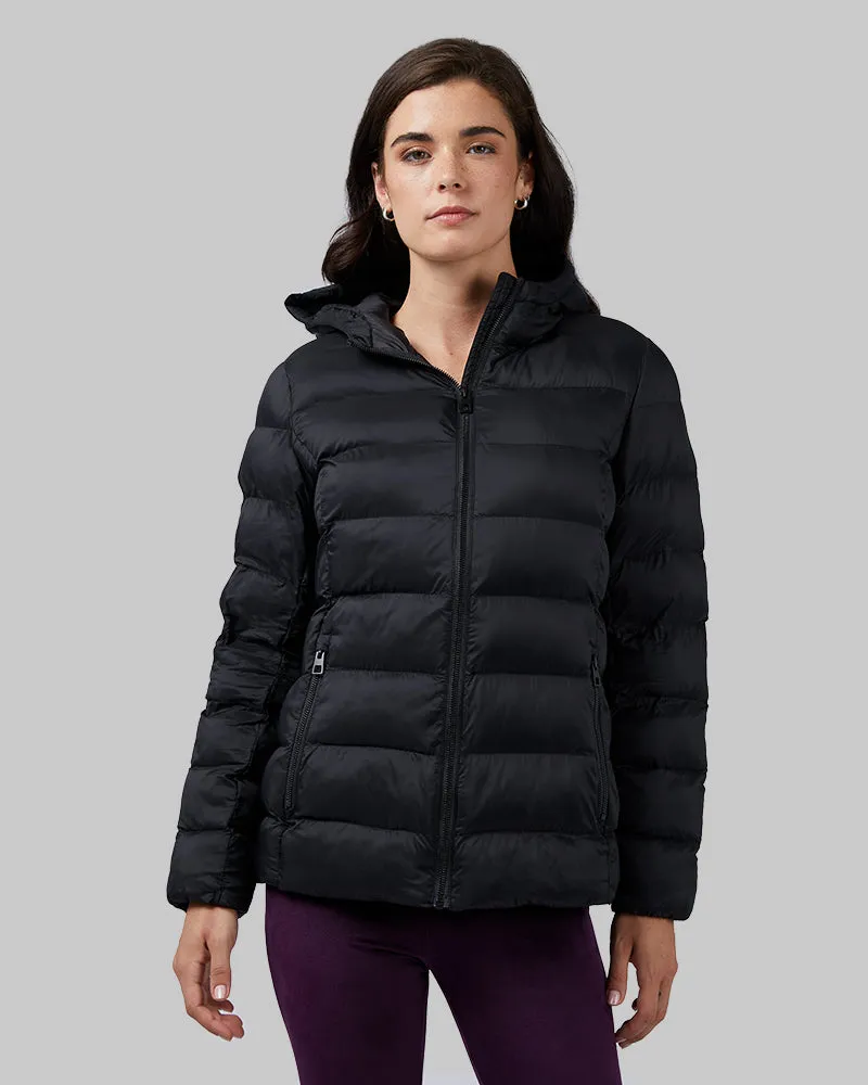 WOMEN'S LIGHTWEIGHT POLY-FILL PACKABLE HOODED JACKET