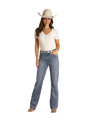 Women's Rock & Roll Scallop Pocket High Rise Bootcut Jean