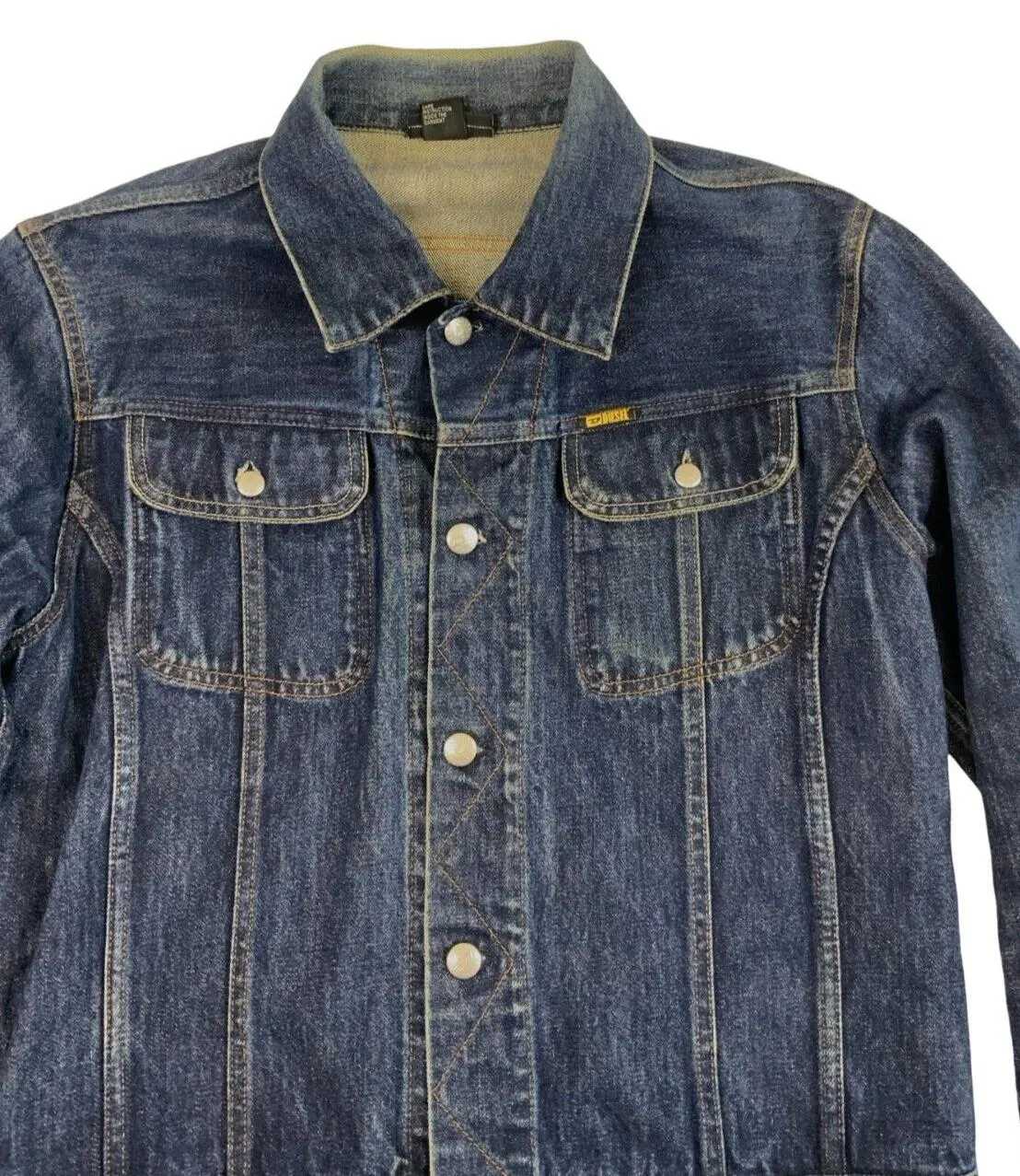 Y2K DARK BLUE INDIGO DIESEL DENIM TRUCKER JACKET SIZE M