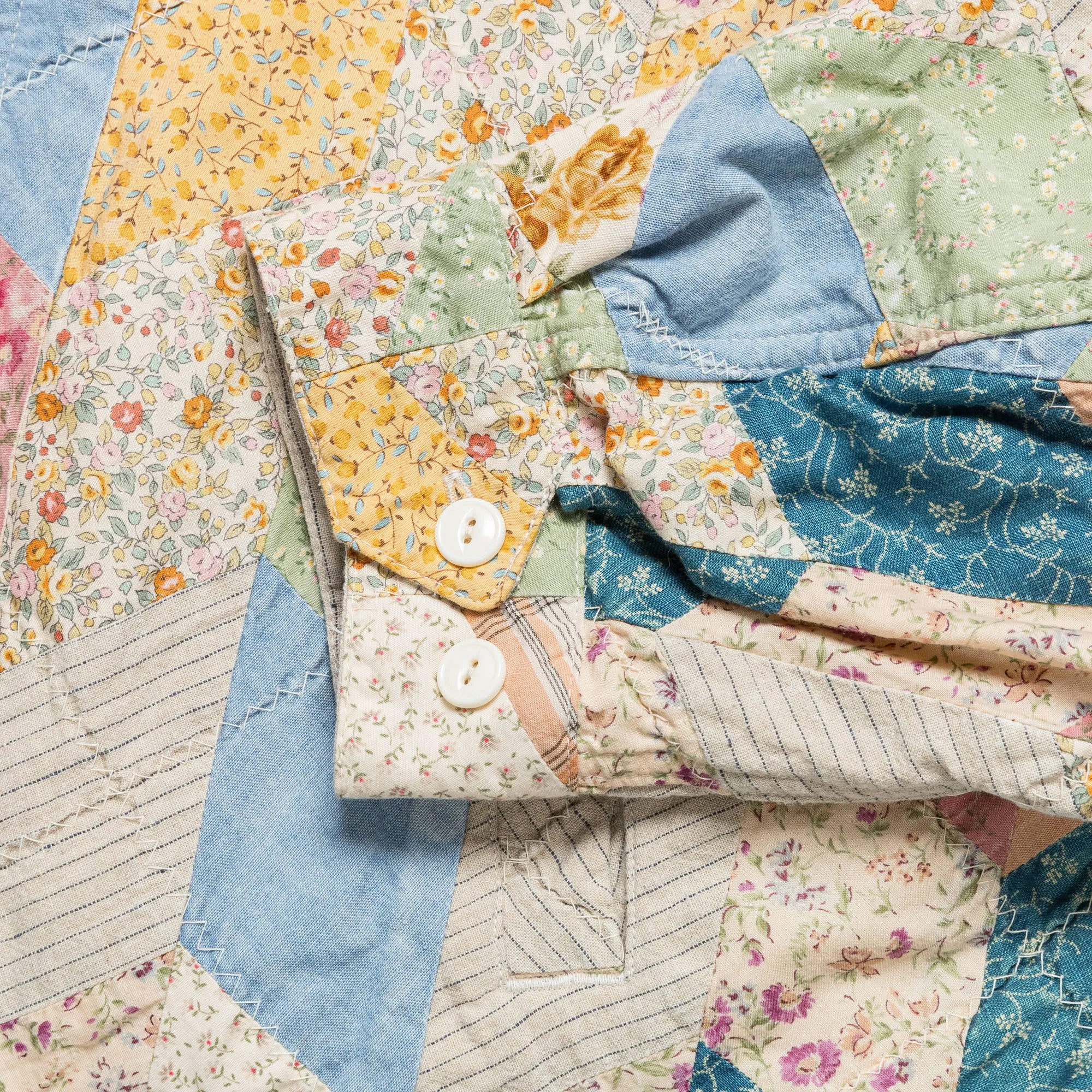 YABANE Quilt Patchwork Drizzler JKT - Ecru