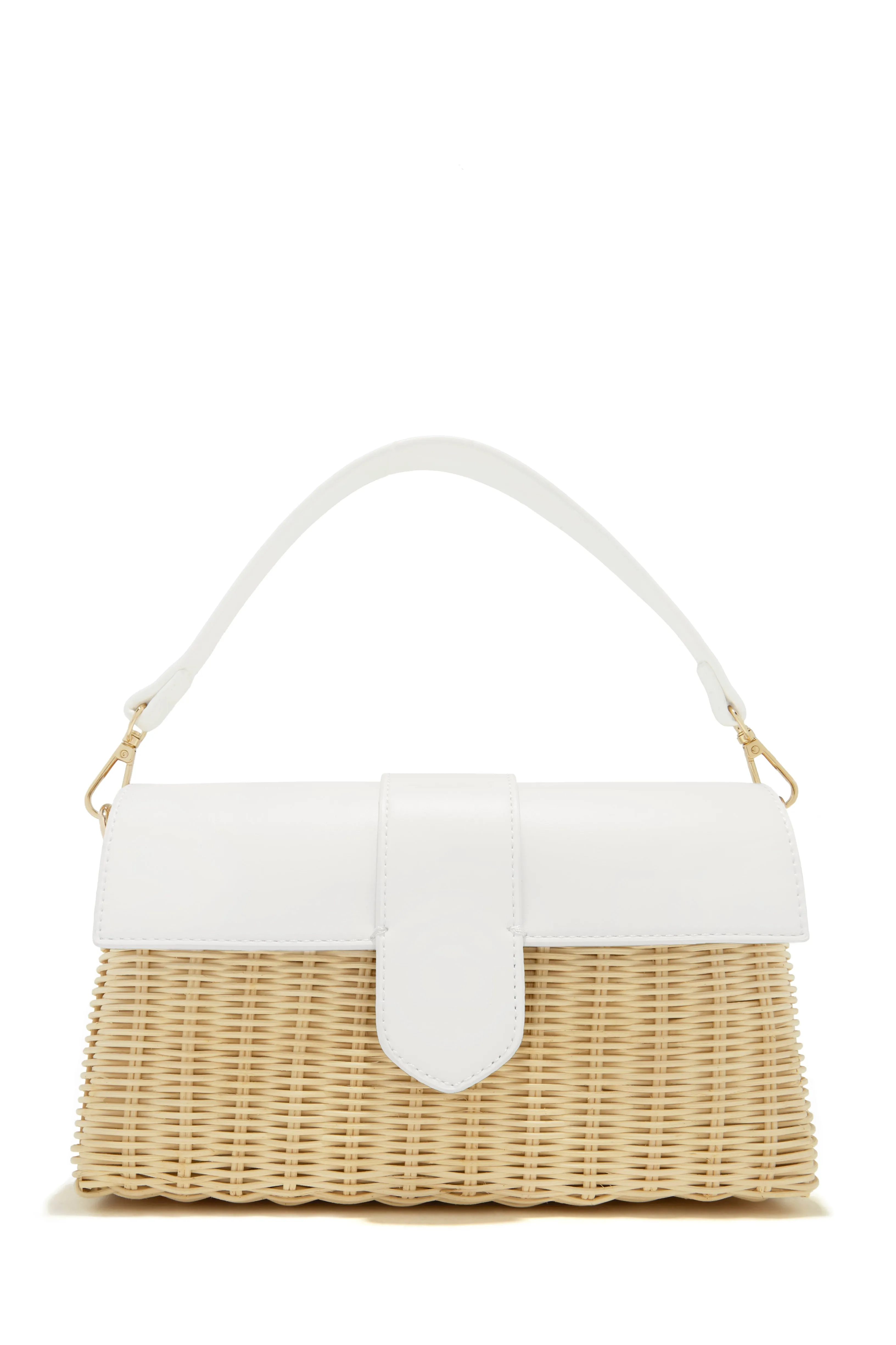 Ysabel Woven Straw Crossbody Bag - White