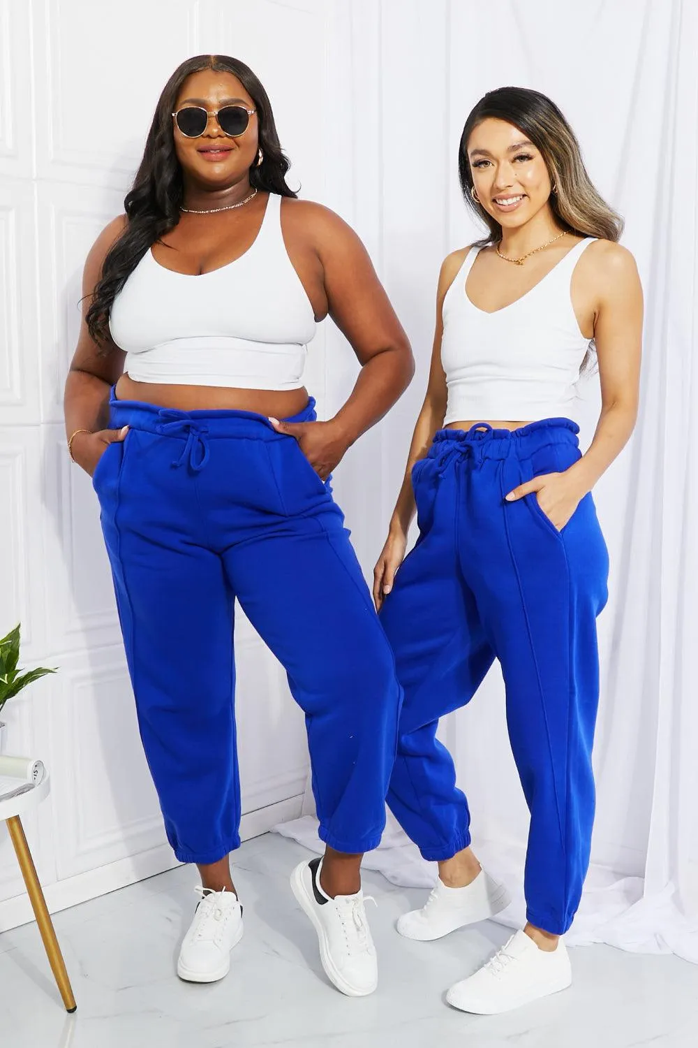 Zenana Full Size Can't Stop Me Waist Joggers