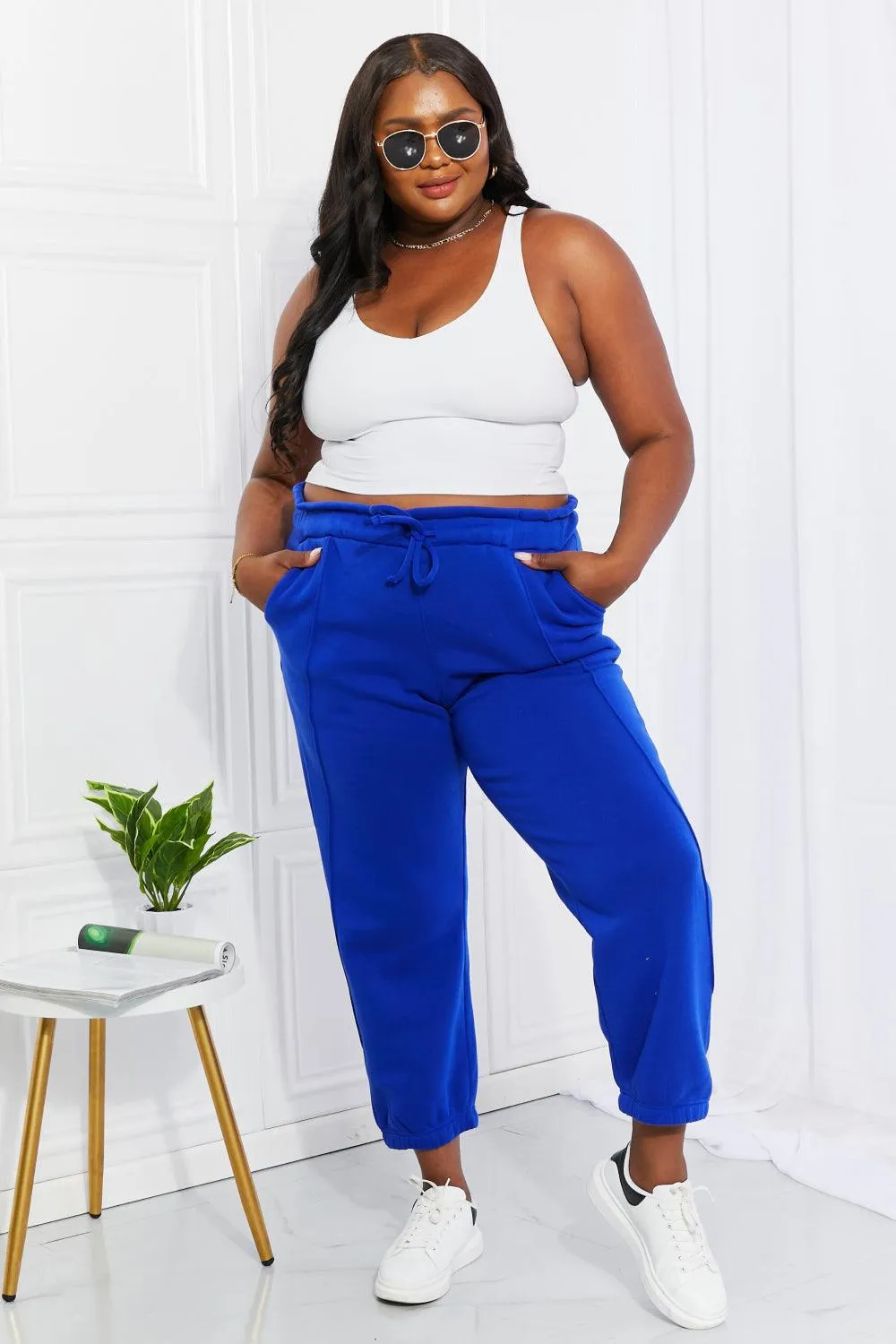 Zenana Full Size Can't Stop Me Waist Joggers